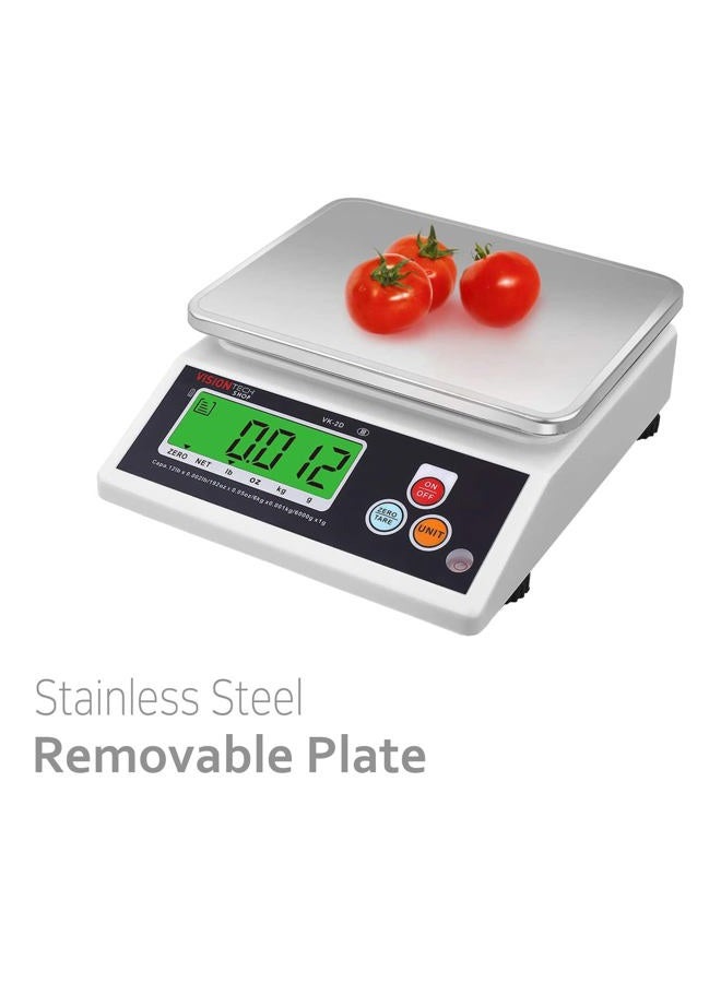 VisionTechShop VK-2D Digital Kitchen Scale, Lb/Oz/Kg/g Switchable, Stainless Steel Plate Food Scale, Large LCD Display with Backlight, 12lb Capacity, 0.002lb Readability - Image 2