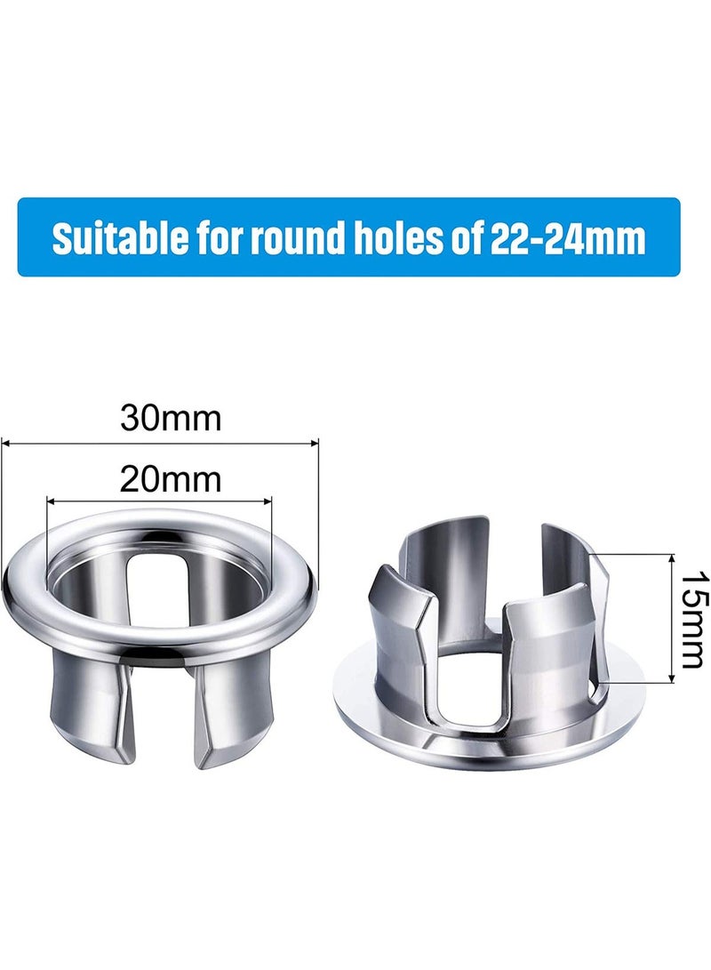 Sink Overflow Ring, Basin Sink Overflow Ring Overflow Cap for Kitchen Bathroom Vanity Basin Drain Hole Covers Easy to Install Insert Spare Parts Overflow Cover(4 Pieces)  - Image 3