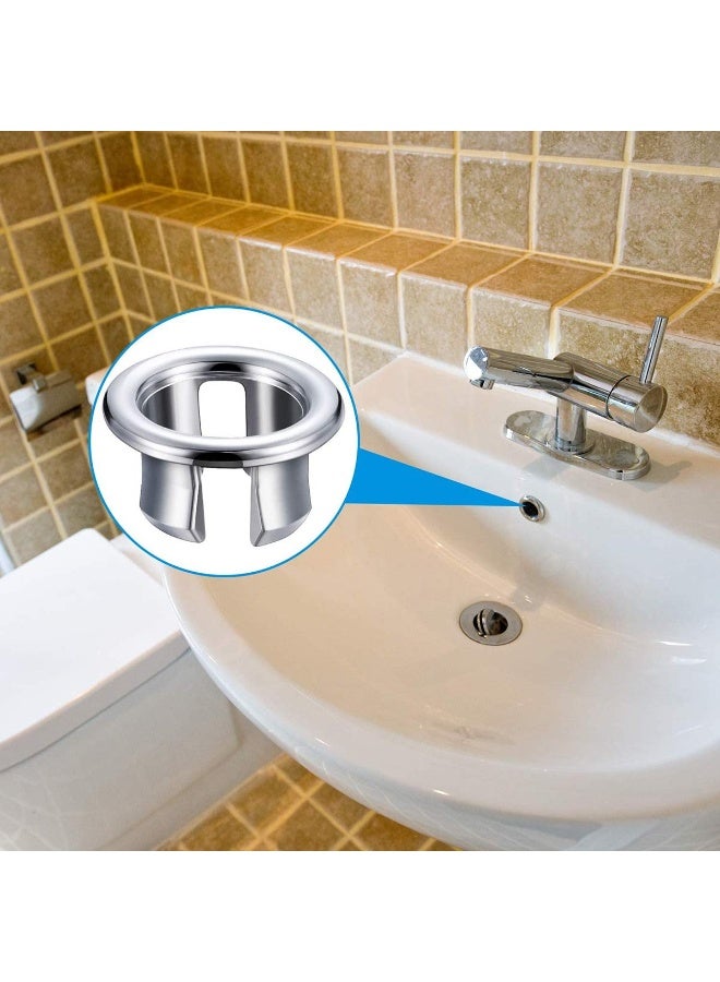 Sink Overflow Ring, Basin Sink Overflow Ring Overflow Cap for Kitchen Bathroom Vanity Basin Drain Hole Covers Easy to Install Insert Spare Parts Overflow Cover(4 Pieces)  - Image 4