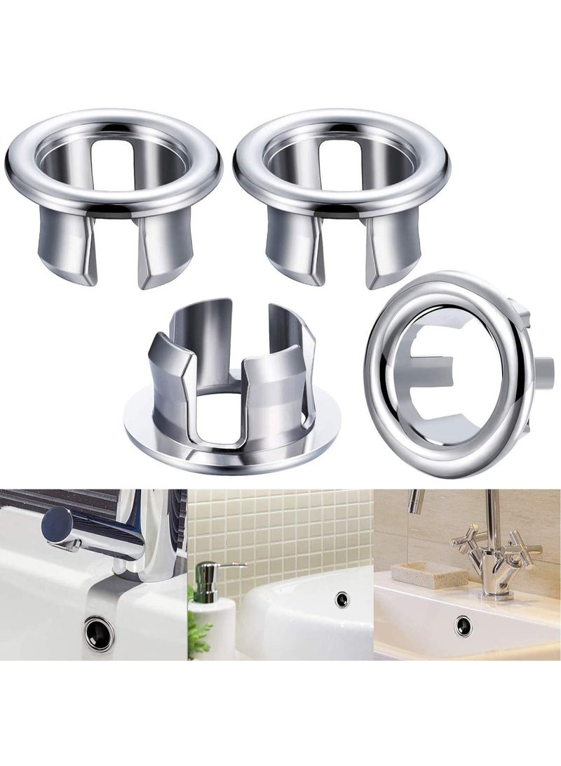 Sink Overflow Ring, Basin Sink Overflow Ring Overflow Cap for Kitchen Bathroom Vanity Basin Drain Hole Covers Easy to Install Insert Spare Parts Overflow Cover(4 Pieces)  - Image 1