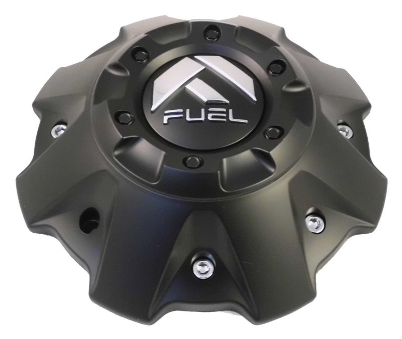 FUEL عجلات فويل سوداء مسطحة مع غطاء مركز مزود بمسامير (الكمية 1) # 1001-63B 5-6 لوجر - Image 1