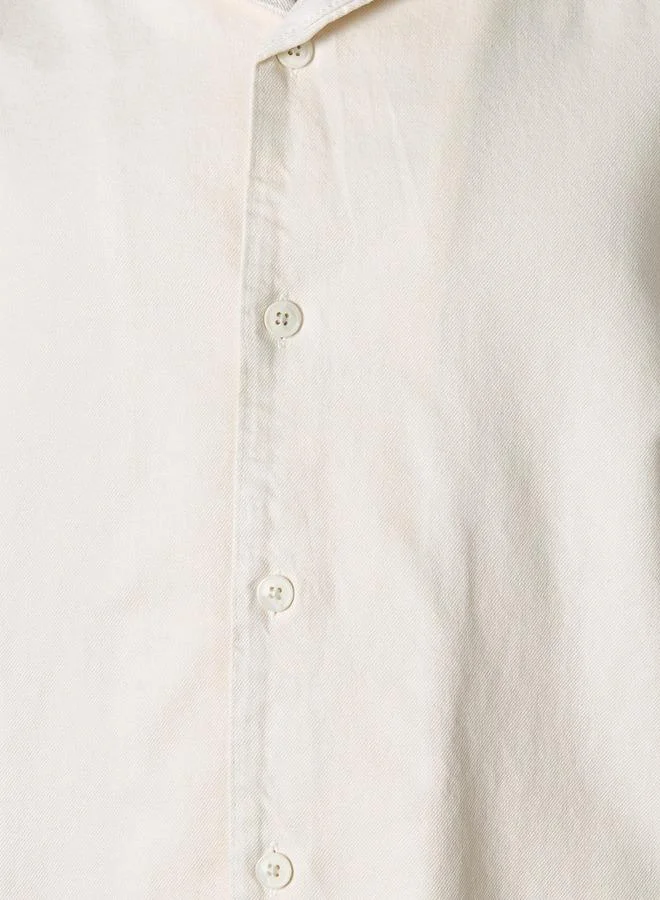 Lee Cooper White Lee Cooper Men Regular Fit Camp Collar Short Sleeve Shirt for Men | Best Price UAE