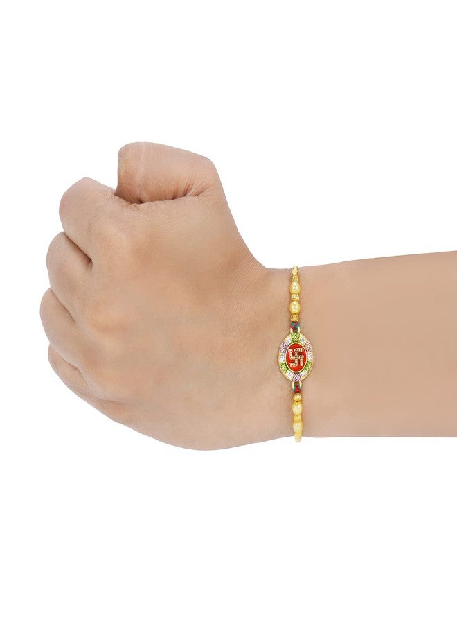 مشاريع ريديكا ريدهيكا فنتشرز رافيشينج ميناكاري سواستيك راخي المطلية بالذهب مع رولي تشاوال وبطاقة تهنئة للرجال (P5) - Image 5