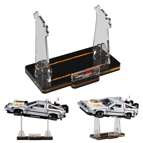 NAOCARD Acrylic Display Stand for (Back to The Future Time Machine Lego 10300) Car Building Block Model, Customised Collection Clear Display Riser Holder - Image 1