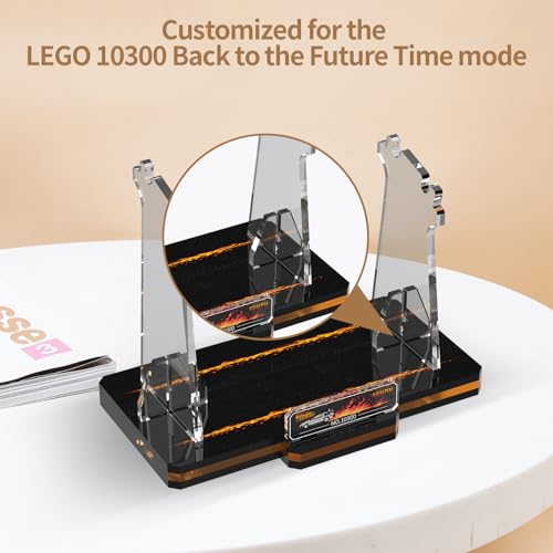 NAOCARD Acrylic Display Stand for (Back to The Future Time Machine Lego 10300) Car Building Block Model, Customised Collection Clear Display Riser Holder - Image 4