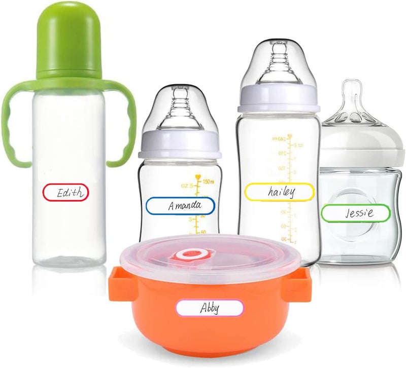 Coowayze Baby Bottle Labels for Daycare 128 PCS Waterproof Name Labels for Kids Stuff School Supplies Self Laminating Dishwasher Safe Name Stickers for Sippy Cup Plastic Water Bottle Day Care Essentials - Image 5