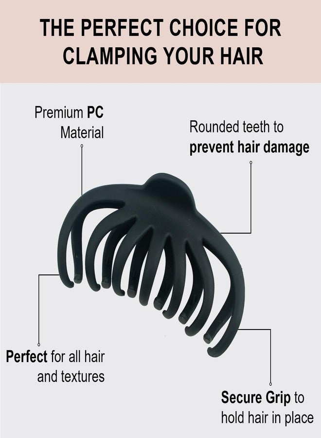 VORSET 4 Pack Large Hair Clips for Women, Jumbo Octopus Claw Clips for Thick Thin Curly Hair, Strong Hold Non-slip Matte Clamps, Neutral Colors for Everyday Styling - Image 5