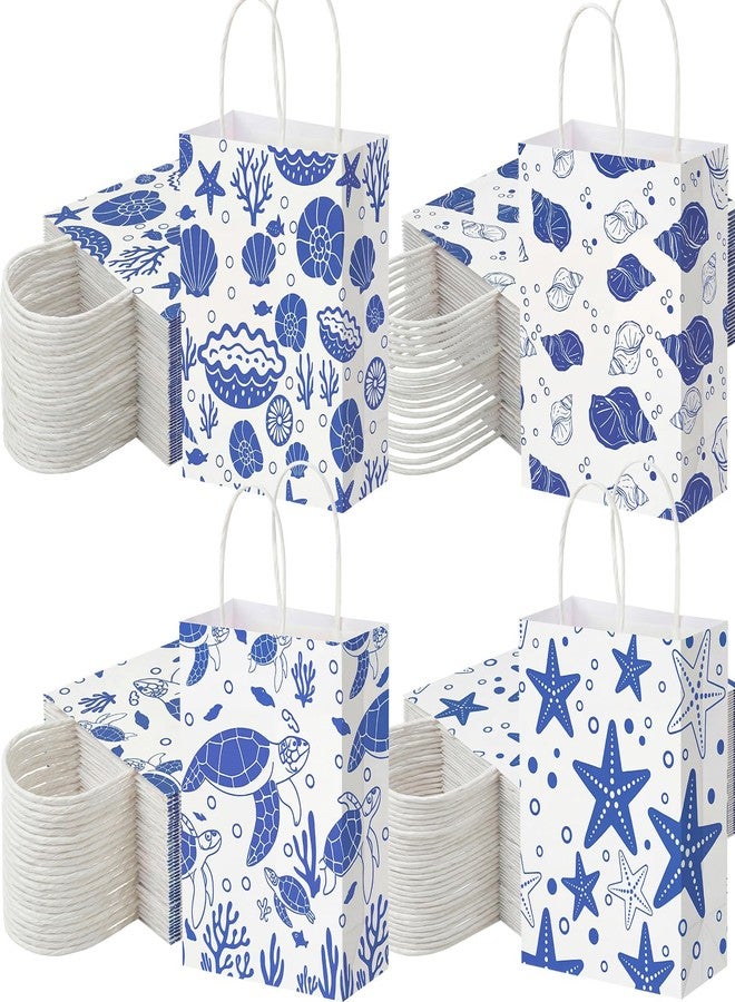 Kolldenn 48 Pcs Ocean Theme Paper Gift Bags with Handles, Under the Sea Party Favor Bags Bulk, Sea Animal Goodie Treat Storage for Summer Beach Birthday Party Supplies, 8.27 x 5.91 x 3.15 Inch - Image 1