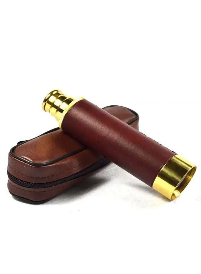 2PCS Portable Retro Folding Monocular Telescope with Soft Case for Travel Hiking Hunting - Image 1