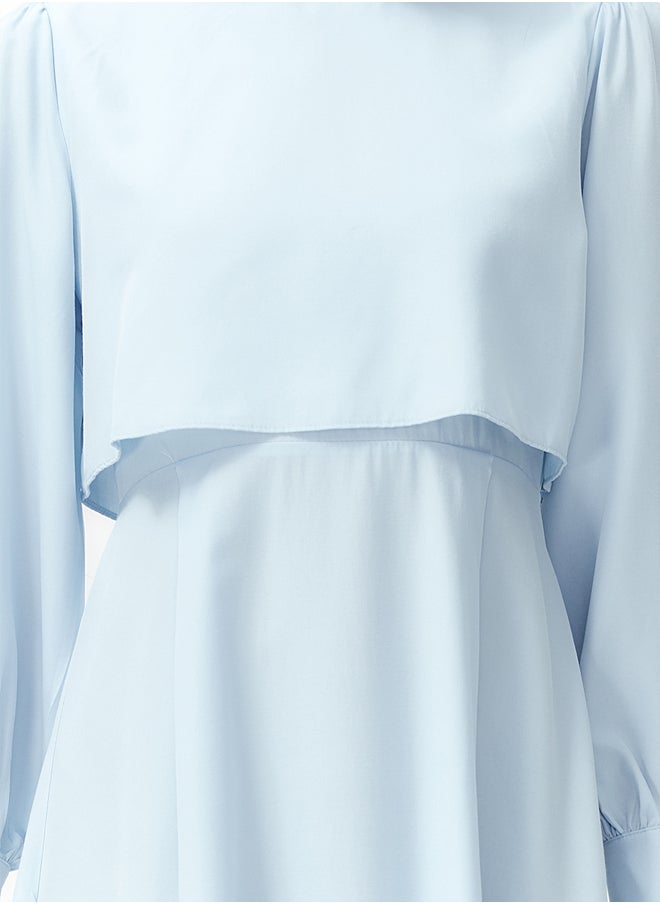 trendyol Light Blue Aller Piece Detailed Woven Dress TCTSS24EB00190  - Image 4