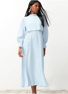 trendyol Light Blue Aller Piece Detailed Woven Dress TCTSS24EB00190  - Image 2