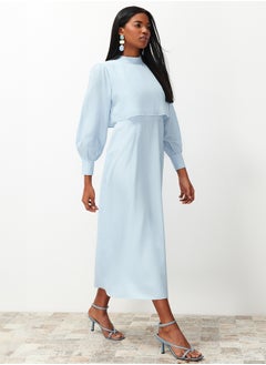 trendyol Light Blue Aller Piece Detailed Woven Dress TCTSS24EB00190  - Image 1