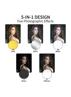 Selens 43 Inch (110cm) Photography Reflector, Collapsible Light Reflector with Carrying Case, 5 in 1 Reflector for Photography Photo Studio Lighting -Translucent, Silver, Gold, White and Black  - Image 4