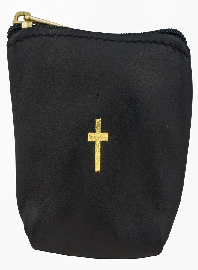 Venerare Genuine Italian Leather Catholic Rosary Pouch | Fits Almost of Rosary | Makes a Great First Communion or Confirmation Gift | Ideal for Boys or Girls - Image 1