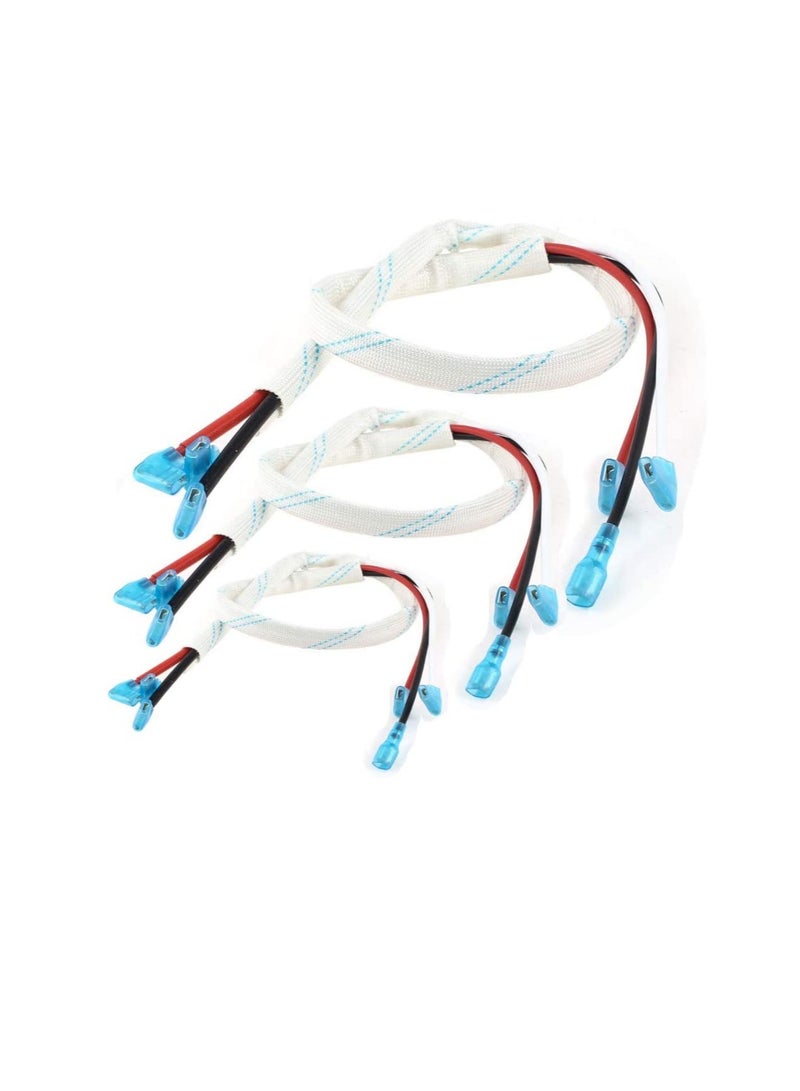 Three Pole Lead Wire Cable with End Collectors Hermetic Heat Resistant Shielded for Air Conditioning Compressor Motor 30 Inch (Pack of 3) - Image 1