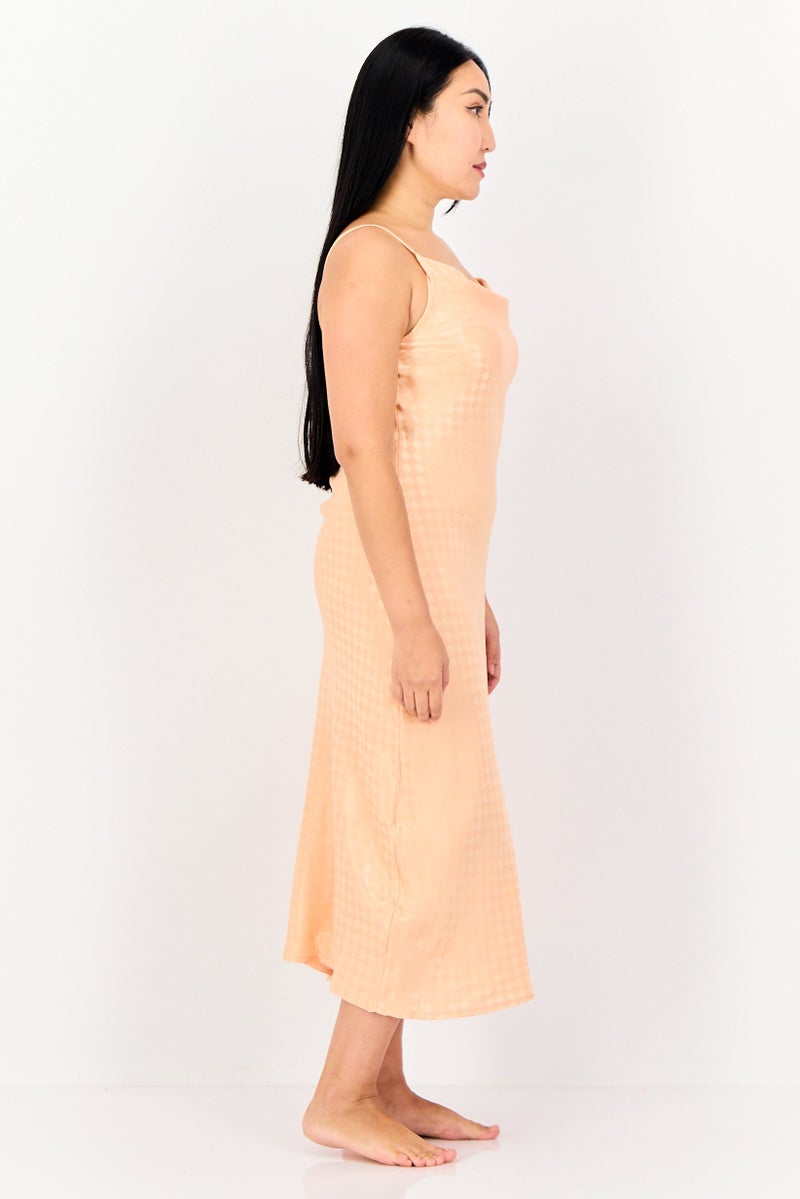 zivame Women Textured Sleeveless Sleepwear Dress, Peach - Image 4