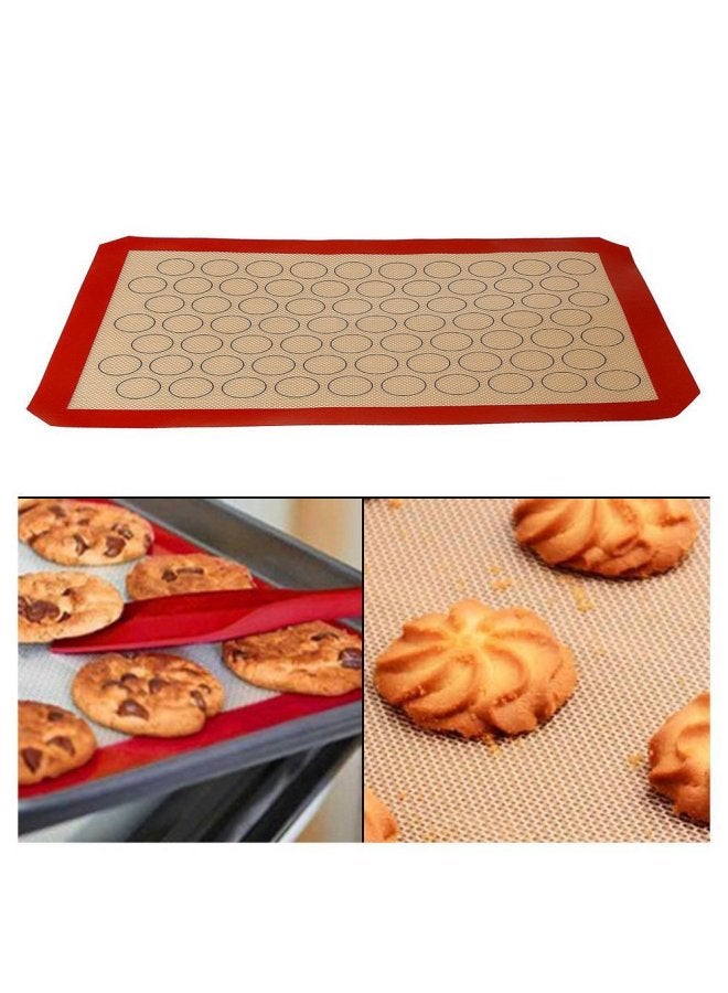 Cross-border Hot Products New Silicone Baking Pad Macaron Ring Non-stick Baking Pad Glass Fiber Pad Temperature Resistance-Dimensions:26*29CM  - Image 2