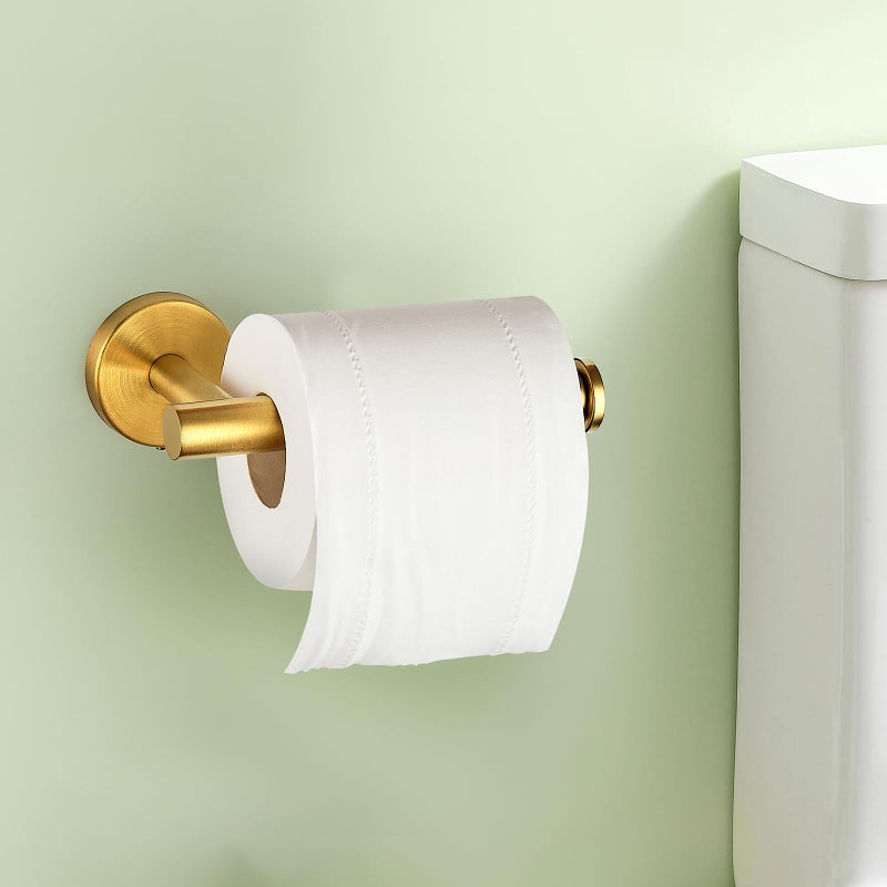 JOY DECOR 2 Pack Toilet Roll Holder Stand - Gold SUS304 Stainless Steel  Rustproof Toilet Paper Holder Tissue Holder for Kitchen Washroom Wall Mount Bathroom Tissue Holder - Image 2