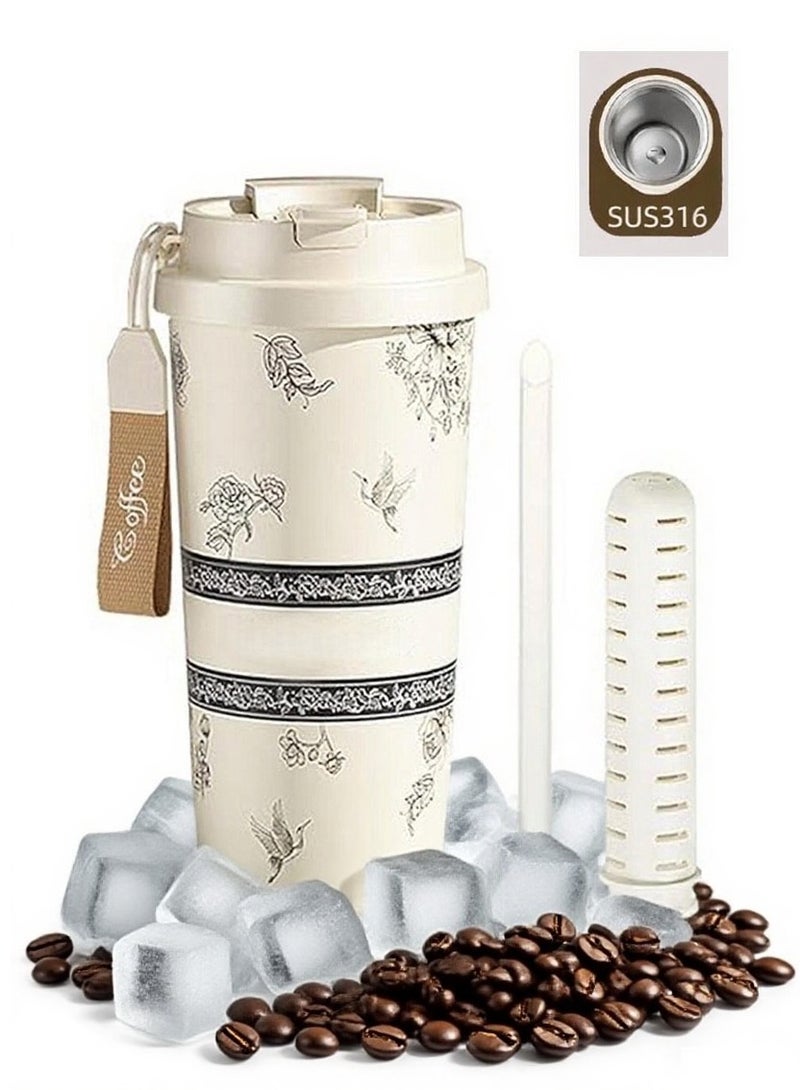 CoolRabbie Insulated Tumblers with Lid and Straw, Large Capacity Double Wall Vacuum Stainless Steel Travel Mug, Coffee Cup for Iced and Hot Drinks, Leak Proof, Durable, and Portable  - Image 1