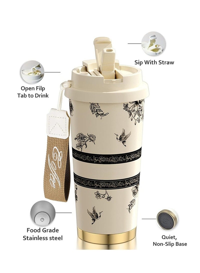 CoolRabbie Insulated Tumblers with Lid and Straw, Large Capacity Double Wall Vacuum Stainless Steel Travel Mug, Coffee Cup for Iced and Hot Drinks, Leak Proof, Durable, and Portable  - Image 5