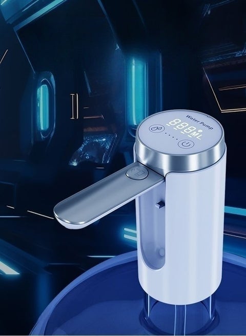 Folding Electric Water Pump Dispenser Electric Touch Screen Wireless Portable Water Pump 3 Quantitative Settings Drinking Water Pump Portable Multipurpose  Dispenser for Home Office Camping
