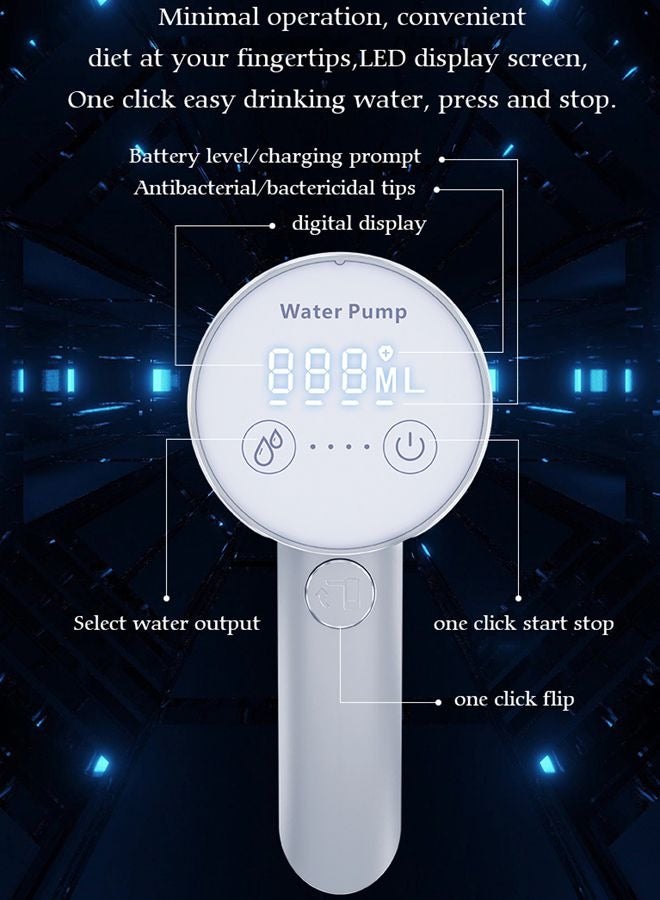 HOOPZOZA Folding Electric Water Pump Dispenser Electric Touch Screen Wireless Portable Water Pump 3 Quantitative Settings Drinking Water Pump Portable Multipurpose  Dispenser for Home Office Camping  - Image 2