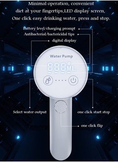 HOOPZOZA Folding Electric Water Pump Dispenser Electric Touch Screen Wireless Portable Water Pump 3 Quantitative Settings Drinking Water Pump Portable Multipurpose  Dispenser for Home Office Camping  - Image 3