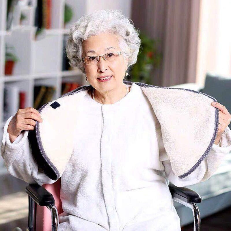 YQJ YOMQLJXB Plus Velvet Thickened Wheelchair Care Shawl, bedridden Patient Shoulder Warm Blanket Cloak Shoulder Blanket, Suitable for Aged Care Products - Image 3
