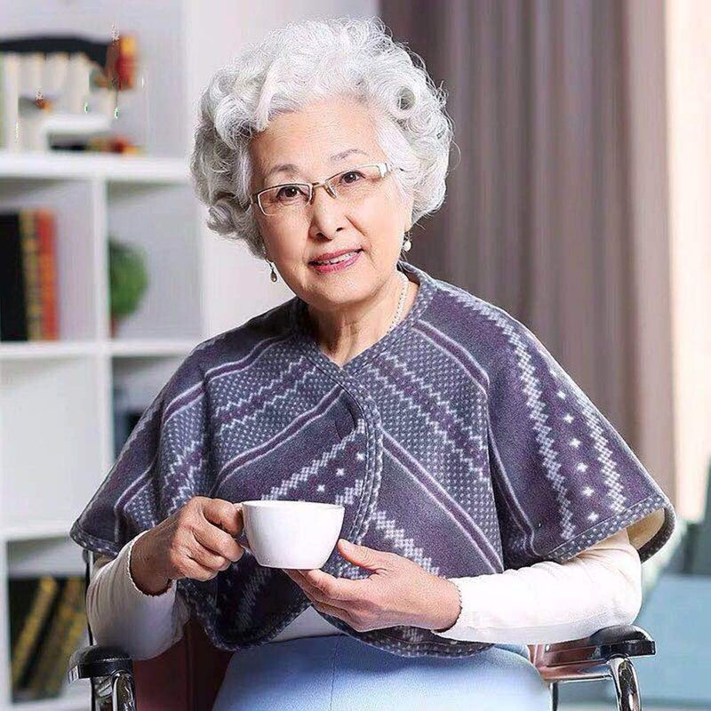 YQJ YOMQLJXB Plus Velvet Thickened Wheelchair Care Shawl, bedridden Patient Shoulder Warm Blanket Cloak Shoulder Blanket, Suitable for Aged Care Products - Image 2