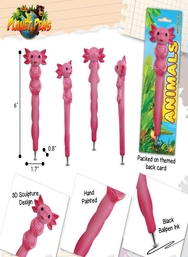 Planet Pens Axolotl Novelty Pen - Cute Funny Pens for Kids, Teens and Adults, Fun Cool Ball Point Pen for School Writing and Unique Office Supplies, Cute Axolotl Pen Gift for Men and Women - 6 Inches - Image 3