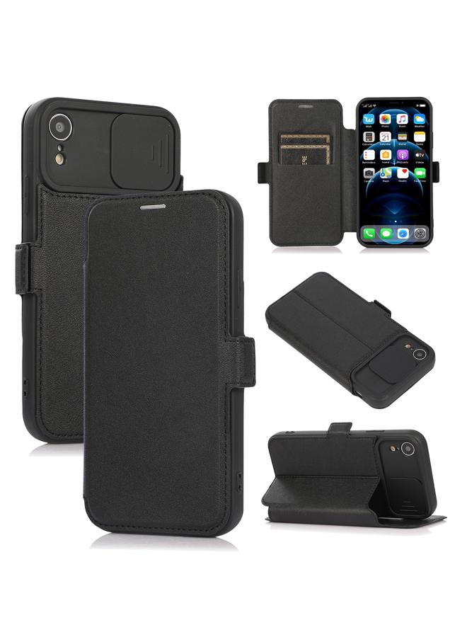 The Bros Case For iPhone XR Push Window Double Buckle PU + Silicone Horizontal Flip Leather Case with Holder & Card Slot