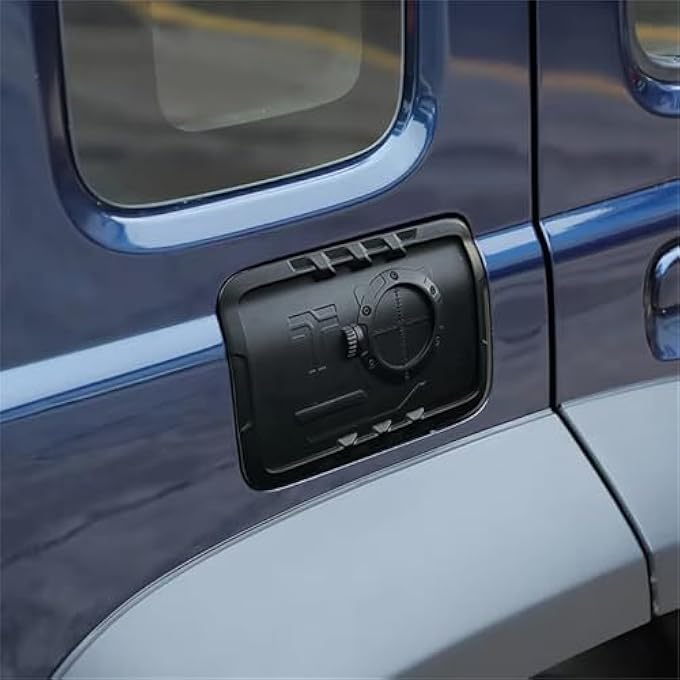 ريحني غطاء تعبئة الوقود باب غطاء خزان الزيت وغطاء خزان الوقود ملصق تزيين واقي لسوزوكي جيمني 2023 2024 5 أبواب ملحقات خارجية للسيارة أسود - Image 4