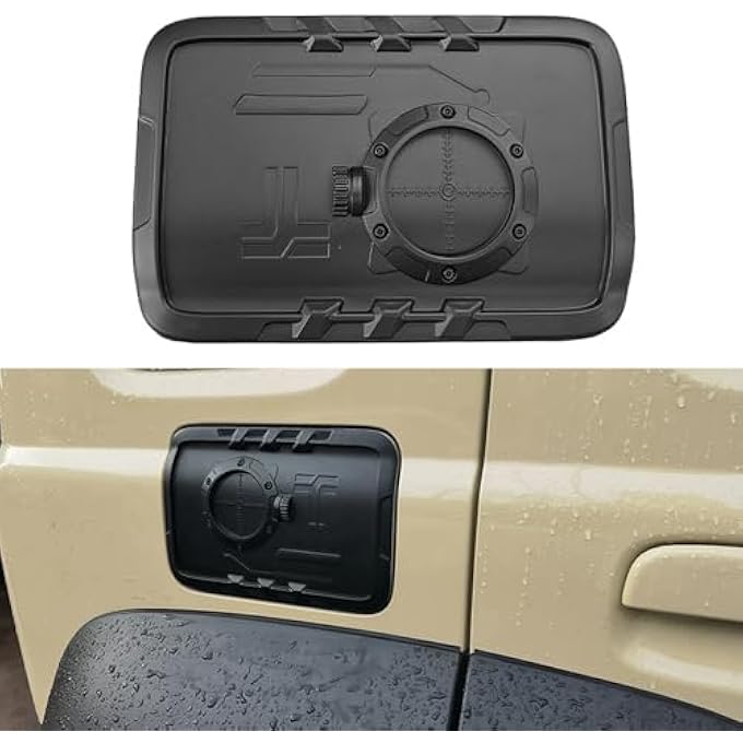 ريحني غطاء تعبئة الوقود باب غطاء خزان الزيت وغطاء خزان الوقود ملصق تزيين واقي لسوزوكي جيمني 2023 2024 5 أبواب ملحقات خارجية للسيارة أسود - Image 1