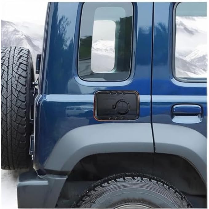 ريحني غطاء تعبئة الوقود باب غطاء خزان الزيت وغطاء خزان الوقود ملصق تزيين واقي لسوزوكي جيمني 2023 2024 5 أبواب ملحقات خارجية للسيارة أسود - Image 2