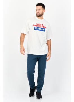Reebok Men Sportswear Fit Short Sleeve Outdoor T-Shirt, White  - Image 3