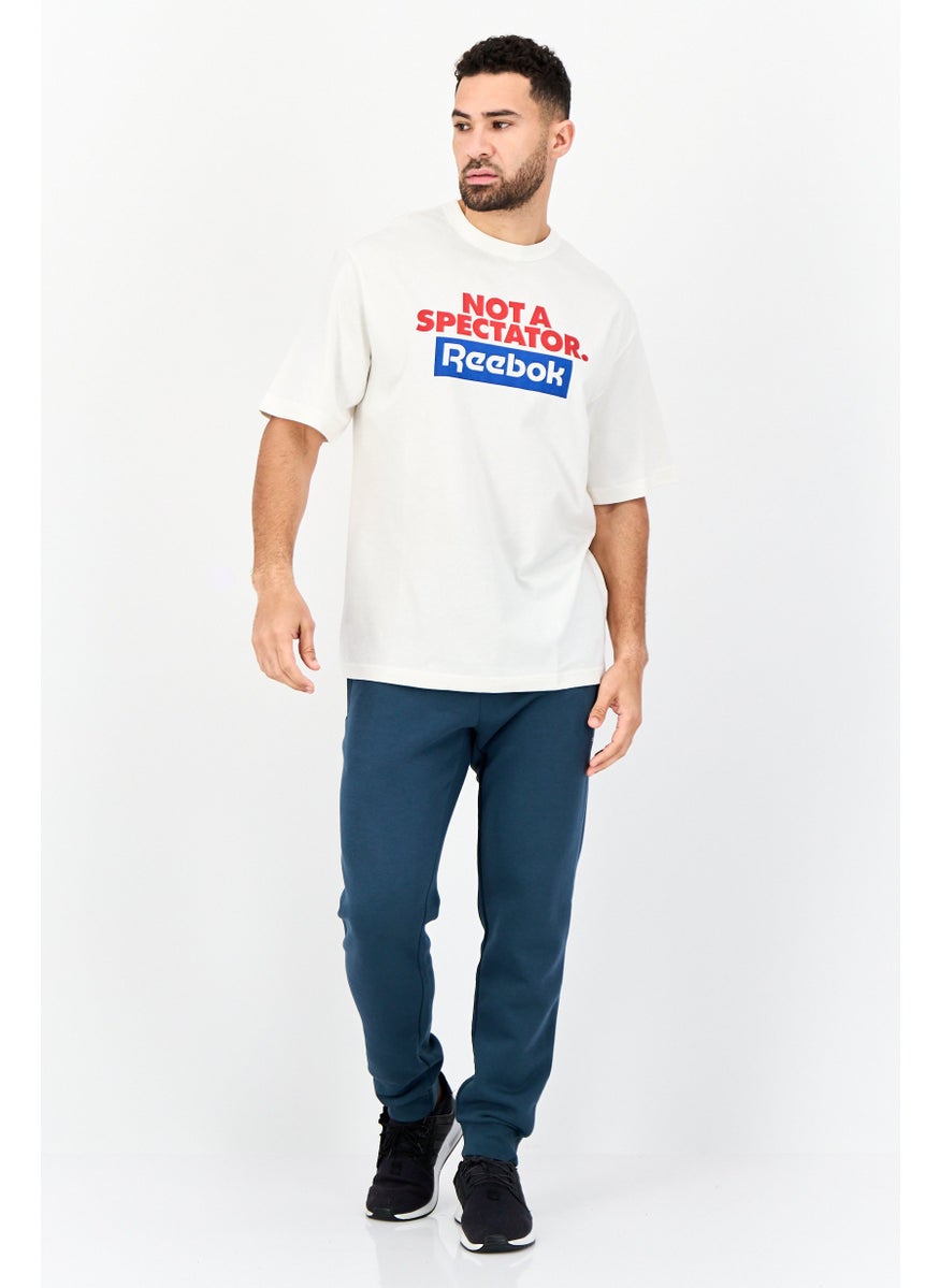 Reebok Men Sportswear Fit Short Sleeve Outdoor T-Shirt, White  - Image 3
