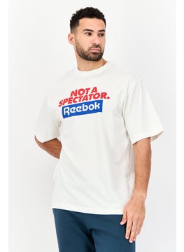 Reebok Men Sportswear Fit Short Sleeve Outdoor T-Shirt, White  - Image 1