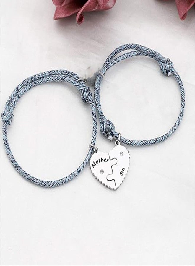SEIRAA Mother and Son Matching Bracelets Mother Son Jewelry for Birthday Christmas Charm Bracelet Gift for Him Her (mother son bracelet) - Image 2