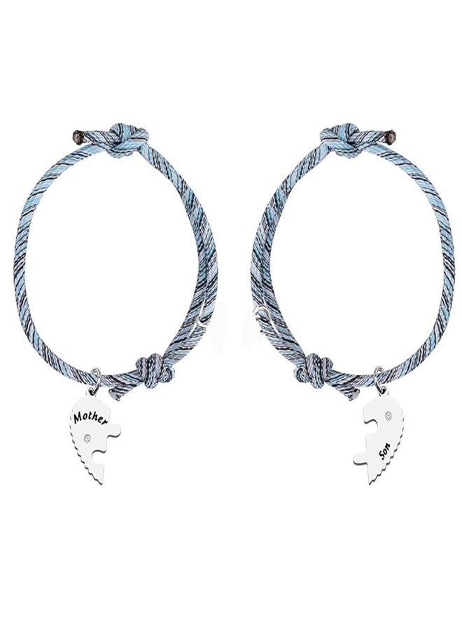 SEIRAA Mother and Son Matching Bracelets Mother Son Jewelry for Birthday Christmas Charm Bracelet Gift for Him Her (mother son bracelet) - Image 1