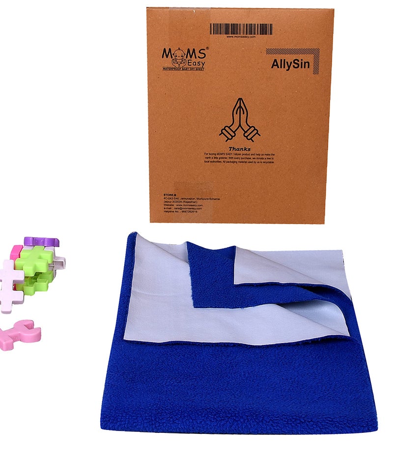 Moms Easy MOMSEASY® New Born Baby Waterproof Mat, Bed Sheet for Baby Urine & Baby Products Blue (Medium, 100x70 cm) - Image 3