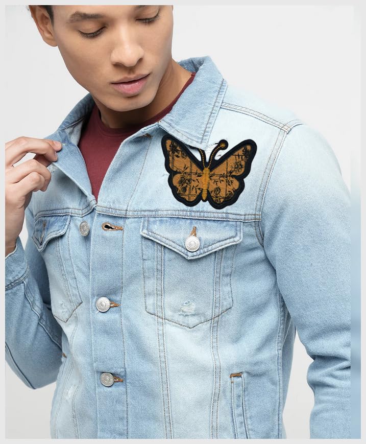 Generic Butterfly Applique Embroidered Sew-on Patch ; Size: 12.5cm x 9.5cm for Jackets, Caps, T-Shirts, Bags, Jeans, Pants, Outdoor Clothing ; Imported from Malaysia (1 Piece). (Code: M-22)  - Image 4