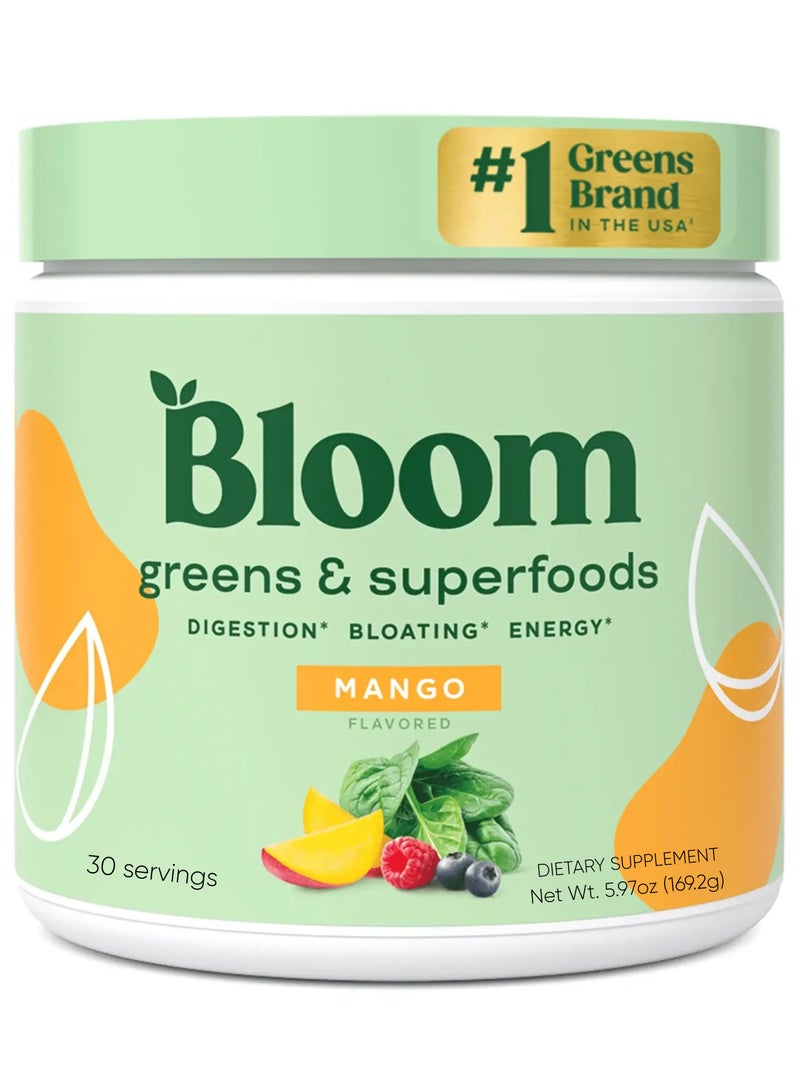 Bloom Nutrition Greens & Superfoods, Mango, 5.97 oz - Image 1