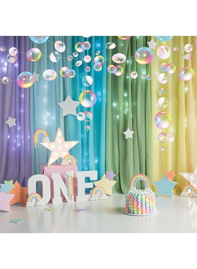Lemon Transparent Bubble Garlands, Mermaid Party Decoration, Colored Flat Cutouts Hanging Streamer, for Birthday Baptism Wedding (Color) - Image 3