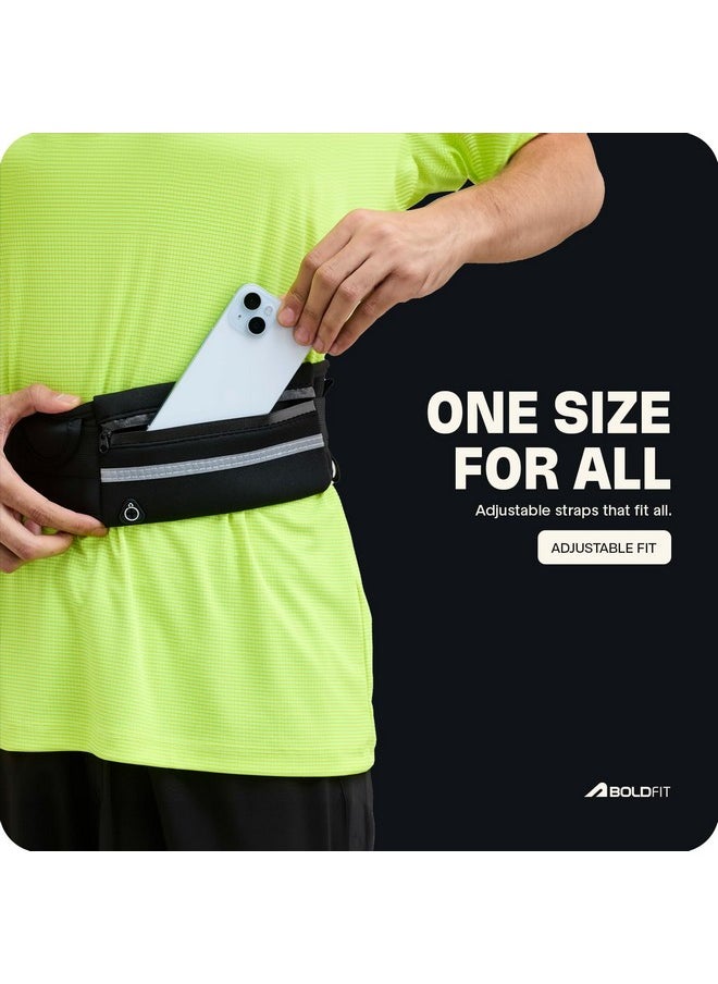 BOLDFIT Running Waist Bag For Men Fanny Pack For Women Running Fanny Pack For Men Running Belt Waist Bag For Women Slim Waist Pouch For Men Waist Bag For Boys Waist Bags For Girls Fanny Bag - Black  - Image 4
