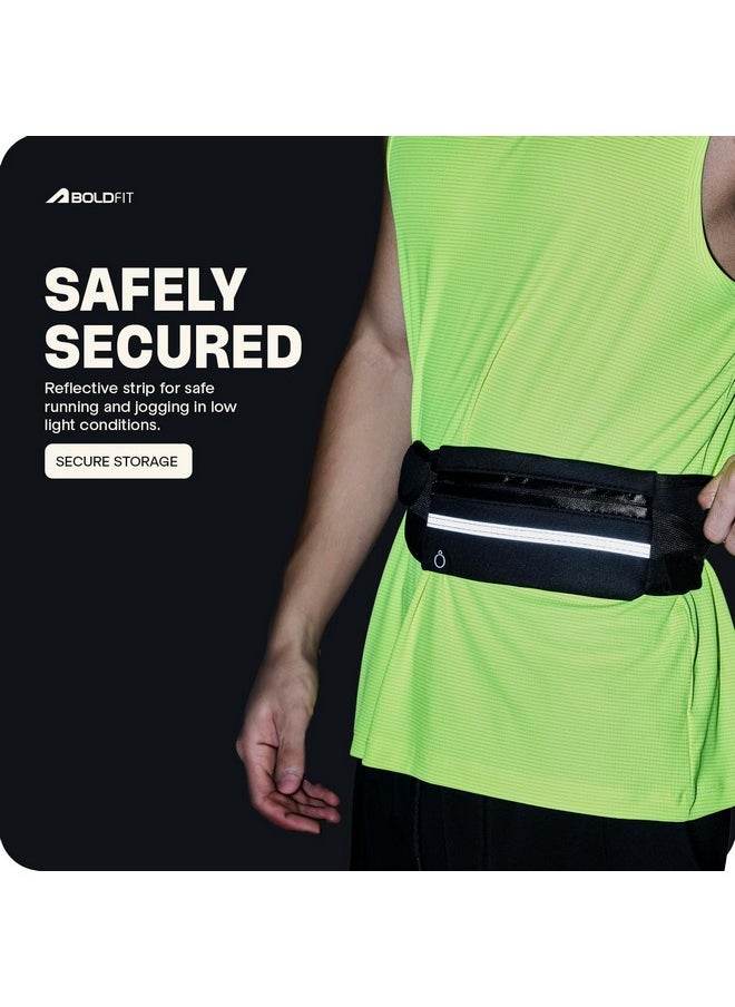 BOLDFIT Running Waist Bag For Men Fanny Pack For Women Running Fanny Pack For Men Running Belt Waist Bag For Women Slim Waist Pouch For Men Waist Bag For Boys Waist Bags For Girls Fanny Bag - Black  - Image 5