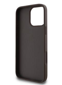 GUESS iPhone 16 Pro Case PU 4G Hard cover with Bottom Stripe Classic Logo / Drop Protection / Extra Shield Protection / Slim back Cover - Brown  - Image 2