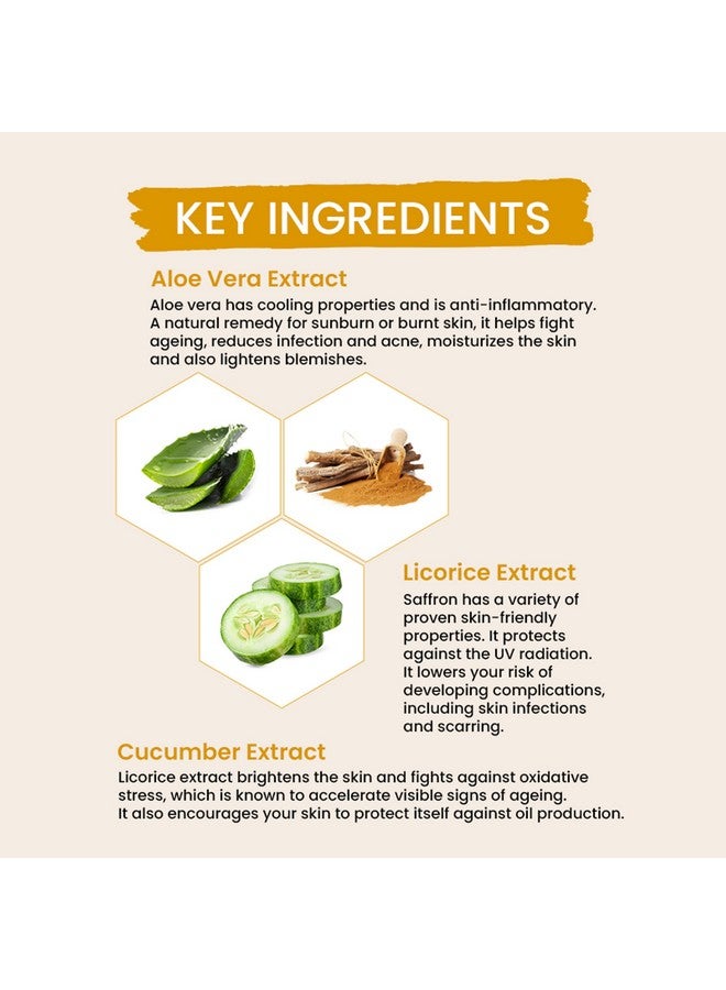 أوشيا واقي الشمس هيربالز SPF 40 Pa +++ Uvshield غير دهني ومقاوم للماء لجميع أنواع البشرة | حماية من الأشعة فوق البنفسجية UVA وUVB، يزيل الاسمرار والشيخوخة | غني بمستخلص الخيار 120 جرام - Image 3