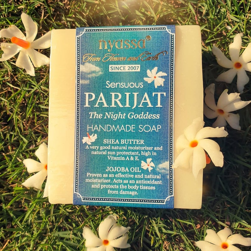 Nyassa Floral Collection Combo pack 75gmx5 Soaps Parijat Night Blooming Jasmine  Son Champa  Temple Mogra  Raat Ki Rani  Mountain Musk Handmade soap 75 g Each - Image 3