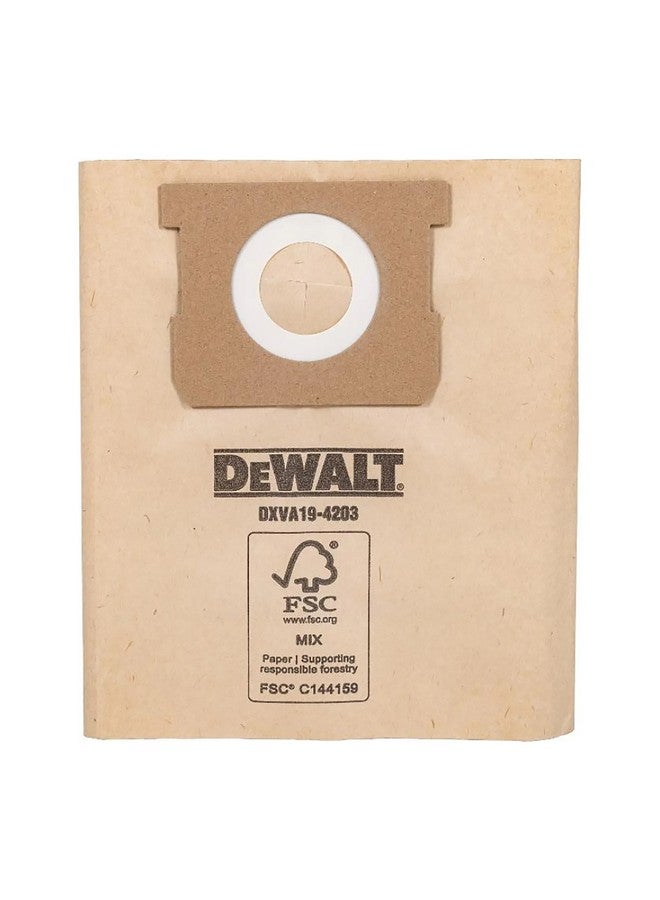 DEWALT 3-Piece Standard Dust Bag for Wet and Dry Vacuum Brown 26.2 x 3.4 x 24 cm DXVA19-4203 - Image 1