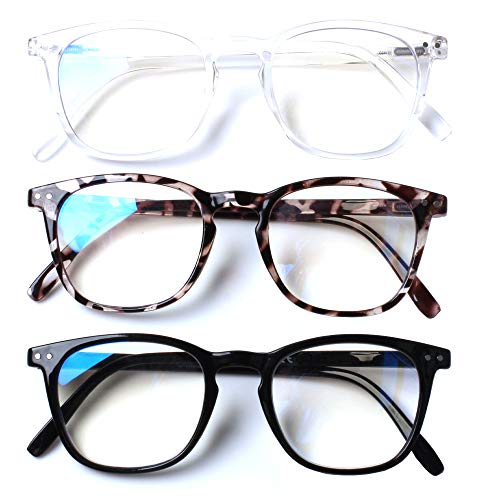 Henotin 3 Pack Blue Light Blocking Reading Glasses,Spring Hinge Computer Readers for Men Women,Anti UV Ray Filter Eyeglasses (Mixed Color, 0.50) - Image 1